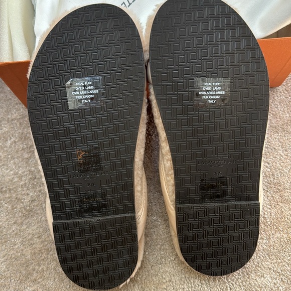 Lafayette 148 New York new Honore Shearling Leather-Strapped Sandals - Picture 2 of 5